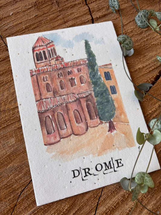 Cathédrale St-Apollinaire - Carte aquarelle - 10,5x14,8cm