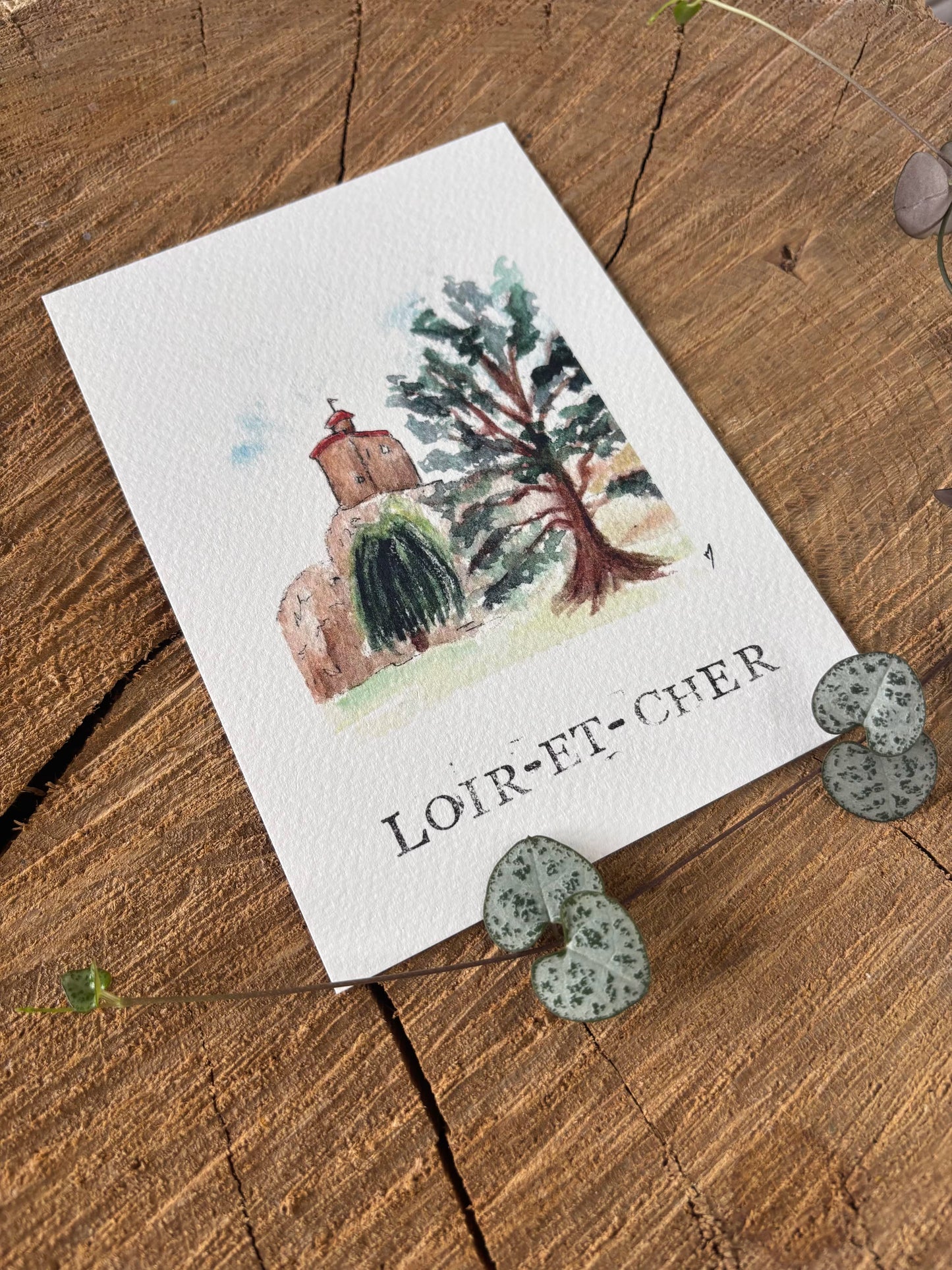 Vendôme - Loir-et-Cher - Carte aquarelle - 10,5x14,8cm
