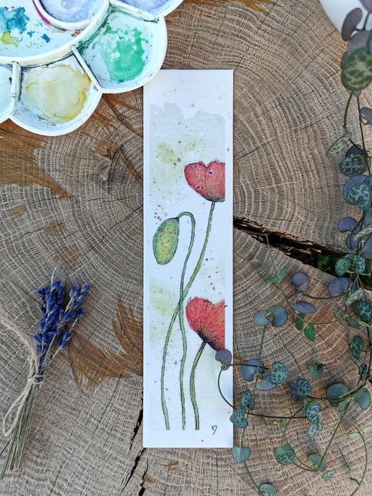 Marque-page ensemencé - Coquelicots