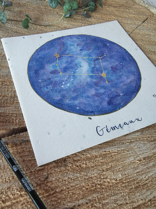 Illustration ensemencée - Constellation Gémeaux