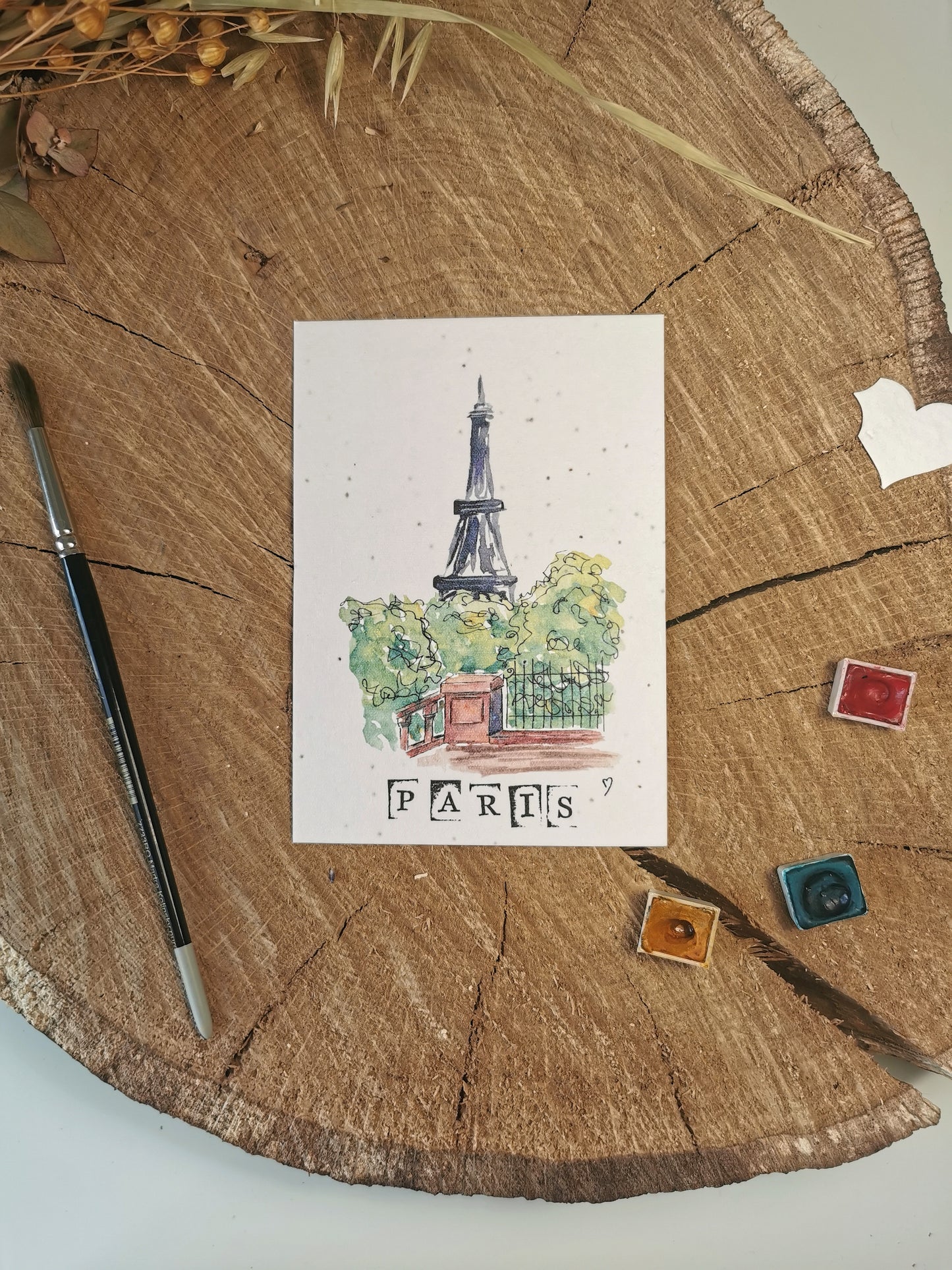 Carte ensemencée avec coordonnées GPS - Tour Eiffel - Paris