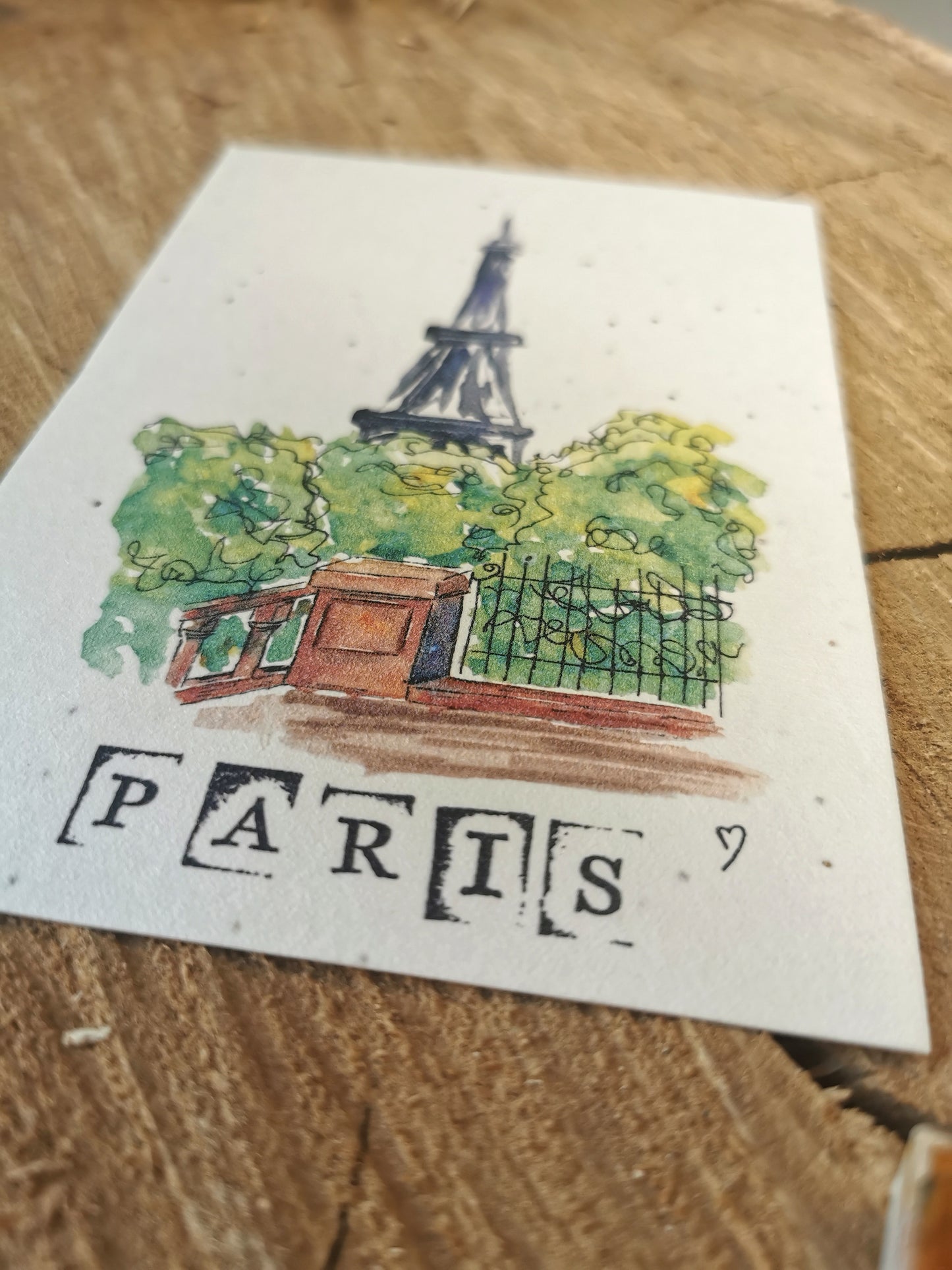 Carte ensemencée avec coordonnées GPS - Tour Eiffel - Paris